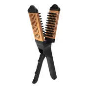 Double Sided Straightening Brush Clamp Hair Brush V-Shape Hair Styling Comb Hairdressing Tool for Home Barber Shop Gold
