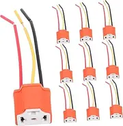 SEWOART Ceramic Socket H4 Plug Wiring Harness for Car Truck Motorcycle 10PCS Set Flasher Socket