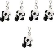 Vaguelly 5pcs Plush Keychain Key Chains for Kids Colgantes Para De Mujer Car Keychains Childrens Day Key Ring Fluffy Plush Panda Keyring Fluffy Panda Pendant Cute Key Chains Bags