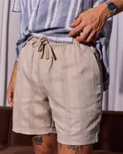 [Lucid] Lucid Men's Niche Elastic Waist Shorts in Tan Brown Size Small S Tan Brown