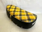 Honda Dax CT70 Seat Trail 70 ST50 ST70 Yellow Tartan Saddle with Chrome Button
