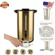 Elegant Double Wall Stainless Steel Coffee Urn - 80-Cup Percolator & Dispenser