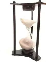 4-Inch Antique Brass Hourglass Sand Timer – 2.4-Minute Vintage Sand Timer with E