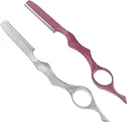 Mikinona 2pcs Hair Thinning Razor Set Professional Hair Styling Tool for Salon Home Use Non Slip Comfortable Grip Durable Cutting Razor Texturizing