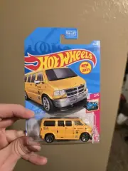 2022 Hot Wheels Dodge Van #50/250 NEW MODELS Yellow 5sp MOONEYES *$1 CombShip