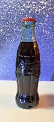 Green Glass Embossed Coca Cola Classic Full Bottle 8 oz PHILADELPHIA PA. # 20