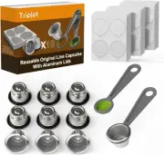 10pcs Reusable Capsules for Nespresso OriginalLine - 10Pods+300Lids