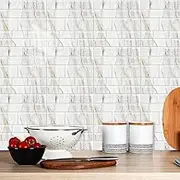 20pcs Backsplash Tile Stickers Set Tile Decals Bathroom & Kitchen Vinyl Wall Decals Marble Look PVC Wall Tiles Stick Peel & Stick Home Decor (Style-1,4x4 Inch)