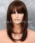 100% HUMAN HAIR NEW STRAIGHT Brown Auburn Mix WIG W. Bangs IHGP 4-27