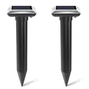2Pcs Solar Rat Repellent for Lawn Garden Outdoor Ultrasonic Pest Repeller Lizard Repellent Snake Repellent Mole Gopher Snakes Vole