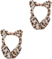 [SHERCHPRY] 2pcs Leopard Print Earmuffs Leopard Print Furry Earmuff Christmas Ear Warmer Leopard Print Winter Earmuff Girls Earmuffs Girls Headbands Ear Muff Plush Women's Heater Western Style
