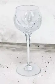 Mikasa FLAME D'AMORE Swirl Clear Crystal 8 3/8" Stemware Hock Wine Glass NEW