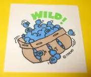 VTG 80s TREND Scratch & Sniff MATTE Stinky Sticker, WILD BLUEBERRY Fruit Scent