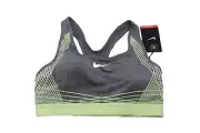 Women's Nike Pro 360° Support Sports Bra Training Gym Gray/Yellow 805200-392 M