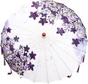 SAFIGLE Classic Silk Umbrella Silk Cloth Umbrella Japanese Costume Umbrella Decorative Umbrella for Wedding Japanese Style Umbrella Vintage Silk Umbrella Dance Silk Umbrella Retro Umbrella