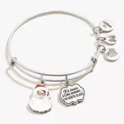 Alex and Ani THE OFFICE PHYLLIS SANTA DUO Charm Bangle Bracelet Silver NWT