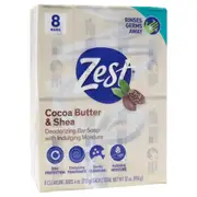 Deodorant Bar Soap - Cocoa Butter and Shea by Zest for Women - 8 x 4 oz Bar Soap