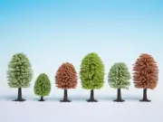 Noch 26906 All Scale Spring Deciduous Trees -- 2 - 3-9/16" 5-9cm Tall pkg(10)