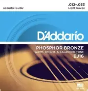 1 x SET D'Addario EJ16 Acoustic Guitar Strings 12-53 Light
