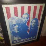 Nirvana Kurt Cobain Poster Stars Flag Stripes Art Print Dave Grohl L@@K More FS