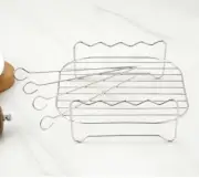 Stainless Steel Outdoor Grill Set with Skewers and Air Fryer Steamer