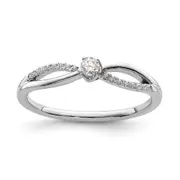 First Promise 14k White Gold 1/8 Ct. Lab Grown Diamond VS/SI+ G+ Petite Engagement Ring