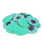 100 Pack - 3" 36 Grit Zirconia+Grind Aid Quick Change Sanding Discs Type R Roloc