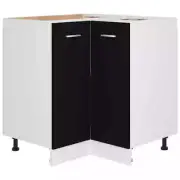 Wooden Kitchen Corner Bottom Cabinet Storage Shelf Cupboard Black 75.5x81.5cm
