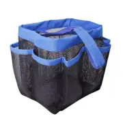 Blue Portable Mesh Shower Bathroom Basket Bag Quick Dry Breathable Caddy Tote