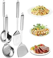 Pure Titanium Spatula, 2024 Upgrade Restaurant Cooking Utensils Tool Cookware Set Kitchen Accessories, Stainless Steel Spatulas Cooking Shovel Wok Spatula Long Handle Shovel Set (4PCS)