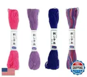 Olympus Sashiko Thread 20m Skein Color Bundles (Party Streamers: 76-19-21-23)