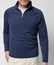 NEW FAHERTY BLUE NIGHTS MOVEMENT OZ QUARTER ZIP PULLOVER SHIRT SZ SMALL