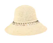 C31 Ladies Light Yellow Big Brimmed Hat Fine Crochet Raffia Knitted Outdoor Sunshade Sun Hat Foldable Bowknot Beach Straw Hat
