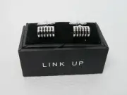 LINK UP Silver Tone Cuff Links Men's NIB
