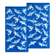 Renee Taylor Jacquard Velour Shark Kids Beach Towel 2 Pack