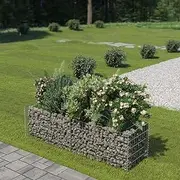 Raised Garden Bed, Elevated Planter Box Plant Container Gabion Galvanised Steel 180x50x50 cm