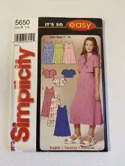 Simplicity Easy #5650 Girls Dress Jacket Sewing Pattern Szs 7 - 14 NEW