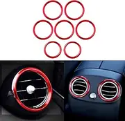 Ramecar Air Conditioner Vent Opening Outer Trim Decoration Covers for 2015-2021 Mercedes Benz W205 C180 C250 C300 C350 C400 C63 AMG, 2016-2022 GLC Class (7 pcs, Red Aluminum)
