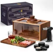 Cocktail Smoker Kit Whiskey Smoker Kit with Smoking Gun Smoking Box Food Tray...