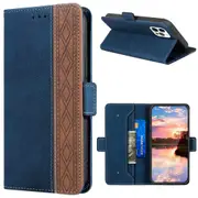 Closure Case with Flip Wallet Stand Function Cover for iPhone 14 Pro Max - Blue