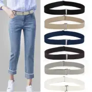 No Show Elastic Band Women Belt Invisible Belt Elastic Waist Belt Flat Buckle US