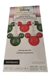 MICKEY MOUSE GLITTER BLINKING LIGHT STRING!!! NIB DISNEY MAGIC HOLIDAY