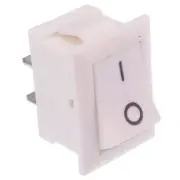 White On-Off Rectangle Rocker Switch SPST 6A