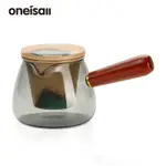 BINCOO 玻璃茶壺帶陶瓷過濾器家用側柄茶壺 560ML