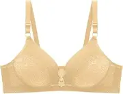 [Generic] Black Sports Bra Sticky Inserts Small Ladies Bras Front Fastening Wired Strapless White Elderly Backless Lace Trendy Lane Women's Non Plus Size with Clear Back High Support Running