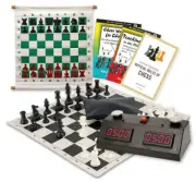 Scholastic Chess Club Starter Kit - For 10 Members - Zmart Chess Clocks - Black
