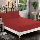 100% Cotton Extra Deep Wall Fitted Sheet+2 Pillow Case Solid Colors Emperor Size