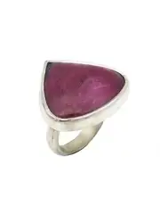 Sterling Silver Ruby Bezel Set Ring