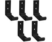 5 Pieces Folding Hooks Wall Towel Hooks Clothes Hooks 90 ° Foldable Solid Aluminum Hook Stands with Stainless Steel Screws Suitable - Black