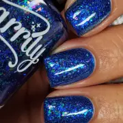 Starrily The Crab Blue Jelly Rainbow Flakie Subtle Holo Holographic Nail Polish
